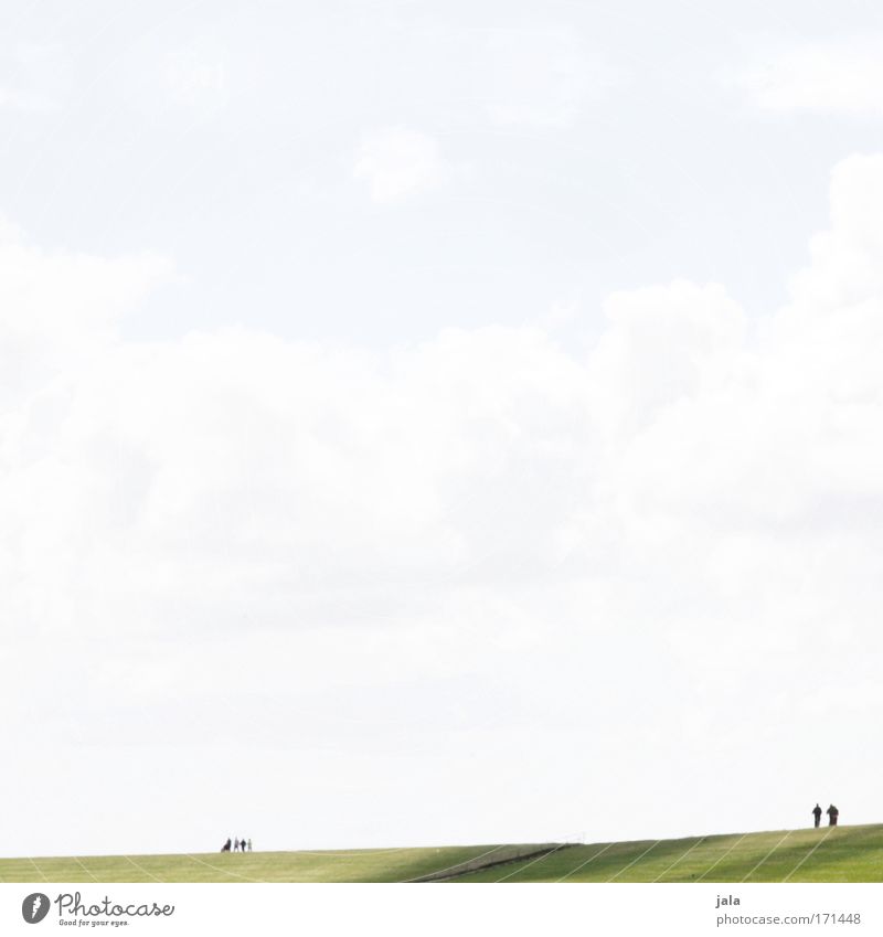 embankment ramblers Subdued colour Exterior shot Copy Space top Copy Space middle Day Human being Partner Life 6 Sky Walking Stand Bright Serene Calm