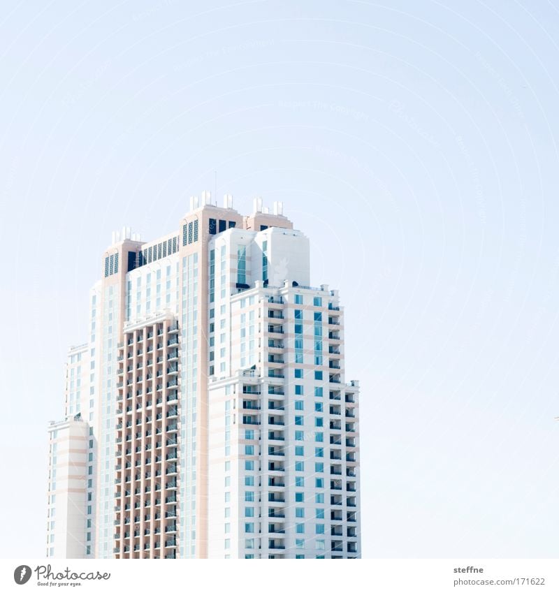 executive floor Colour photo Subdued colour Exterior shot Deserted Copy Space top Tampa Skyline High-rise Bank building Hotel Bright Town Day