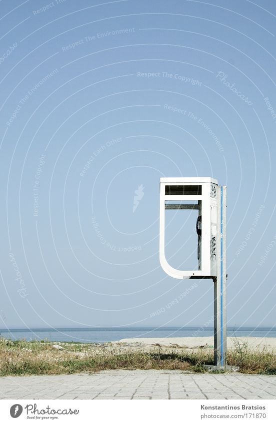 Waiting For Your Call Colour photo Exterior shot Deserted Copy Space left Copy Space top Copy Space middle Neutral Background Day Sunlight Sky Cloudless sky