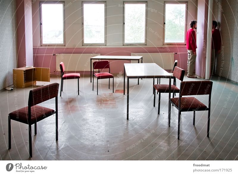 Between the chairs Colour photo Subdued colour Multicoloured Interior shot Experimental Day Wide angle Full-length Forward Style Redecorate