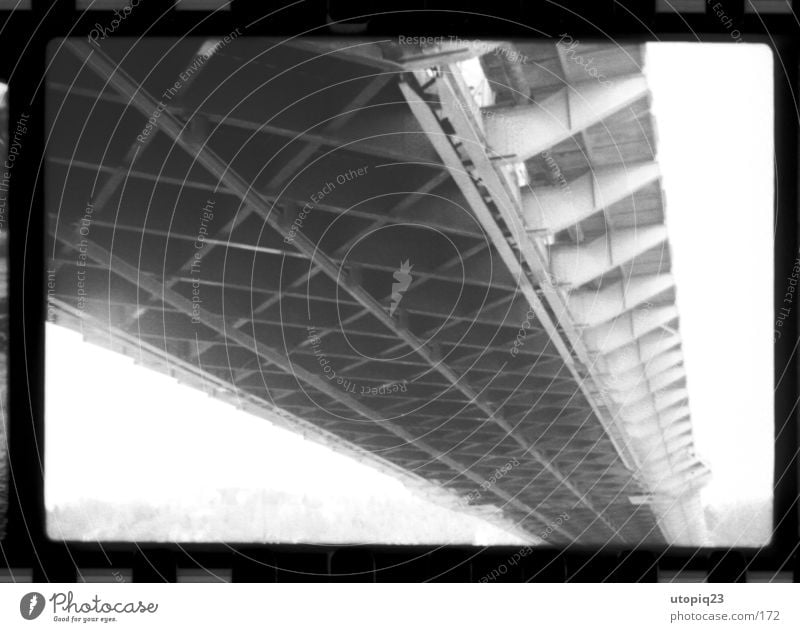 Blue miracle b/w Bridge Architecture Steel Old Historic Town Black White Wonder Carrier Structures and shapes Steel construction Tourist Attraction Dresden