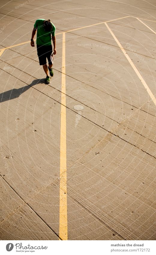 Walk The Line Colour photo Subdued colour Exterior shot Pattern Structures and shapes Neutral Background Day Twilight Shadow Contrast Silhouette Sunlight