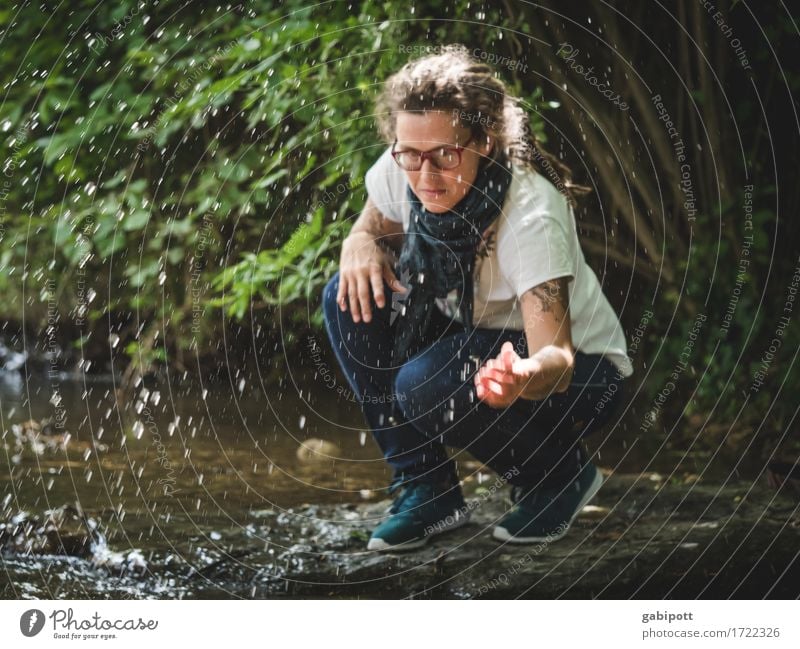 Swabian outing | freshmai Trip Adventure Summer Human being Feminine Woman Adults Life 1 Environment Nature Water Drops of water Beautiful weather River bank