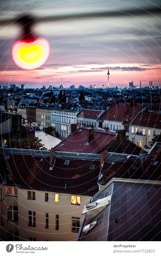 View over the rooftops of Neukölln V metropolis Freedom City Berlin center Panorama (View) Sunbeam urban Beautiful weather City life Sunlight Light