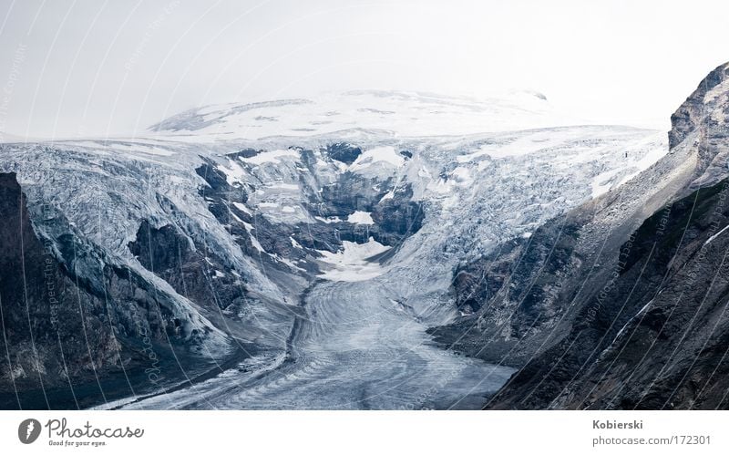 paste ore Colour photo Exterior shot Deserted Day Panorama (View) Snow Mountain Climbing Mountaineering Summer Ice Frost Alps Grossglockner Glacier Gigantic