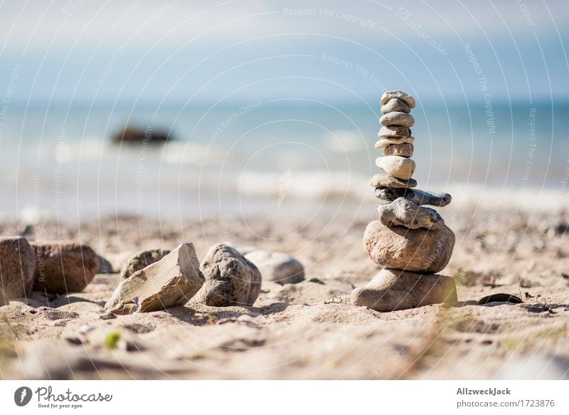 Stone tower 2 Summer Summer vacation Beach Ocean Baltic Sea Esthetic Serene Patient Calm Self Control Concentrate Colour photo Exterior shot Close-up Deserted