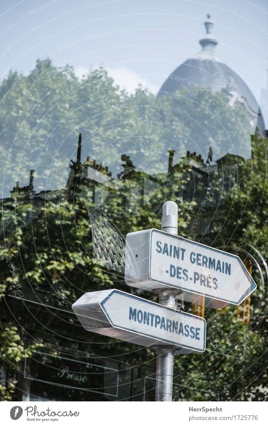 Paris impression France Capital city Downtown House (Residential Structure) Roof Characters Signs and labeling Exceptional Town Double exposure Montparnasse