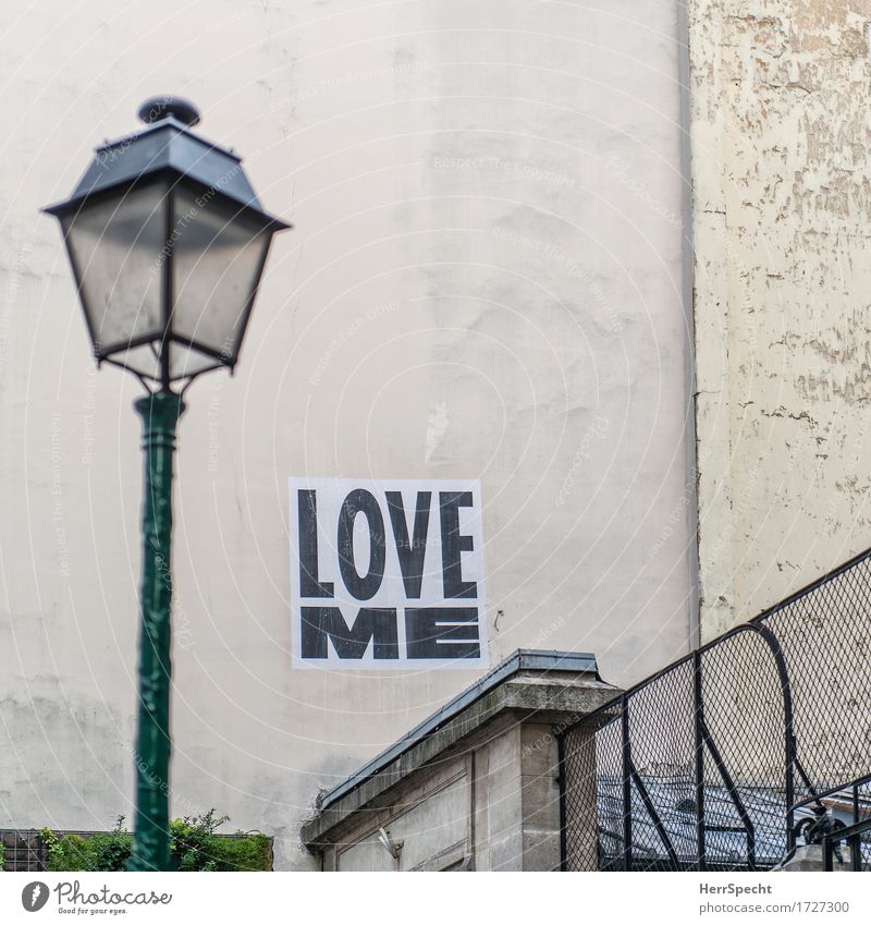 invitation Paris Downtown Old town Manmade structures Building Wall (barrier) Wall (building) Characters Love Kitsch Town Emotions Street art Poster Placarded