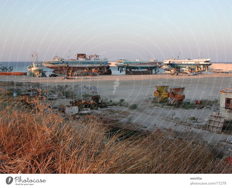 trashed ships Speedboat Watercraft Invalided out Industry Harbour Rust