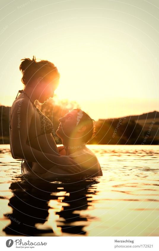 Summer for two :) Colour photo Exterior shot Copy Space right Copy Space top Twilight Light Shadow Contrast Reflection Sunlight Sunbeam Central perspective