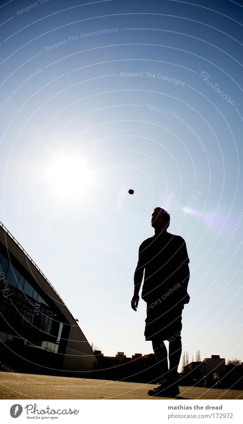 BALL ARTIST Colour photo Multicoloured Exterior shot Copy Space top Neutral Background Day Light Shadow Contrast Silhouette Reflection