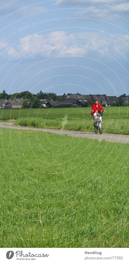 Red Woman Green Clouds In transit Blue Lanes & trails