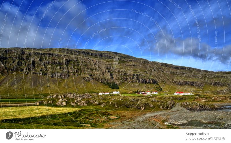 Village in South Iceland Europe Farm Old Living or residing Infinity Natural Calm Loneliness Vacation & Travel Freedom Peace Serene Horizon Nature Environment