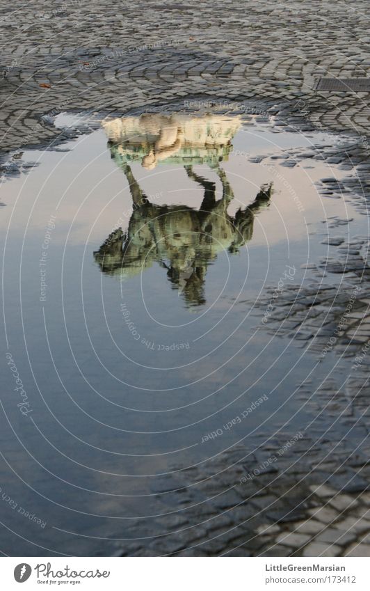 The rider [I] Colour photo Exterior shot Deserted Day Reflection Central perspective Downward Capital city Castle Tourist Attraction Monument Old Esthetic Pride