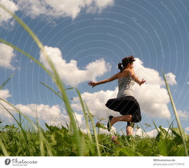 zack the bean Colour photo Exterior shot Sunlight Worm's-eye view Full-length Healthy Life Well-being Human being Feminine Young woman Youth (Young adults) 1