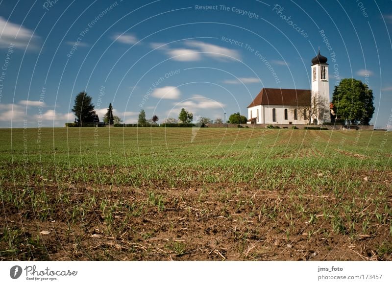 Höchstberg pilgrimage church Colour photo Exterior shot Deserted Day Sunlight Long exposure Motion blur Deep depth of field Worm's-eye view Wide angle