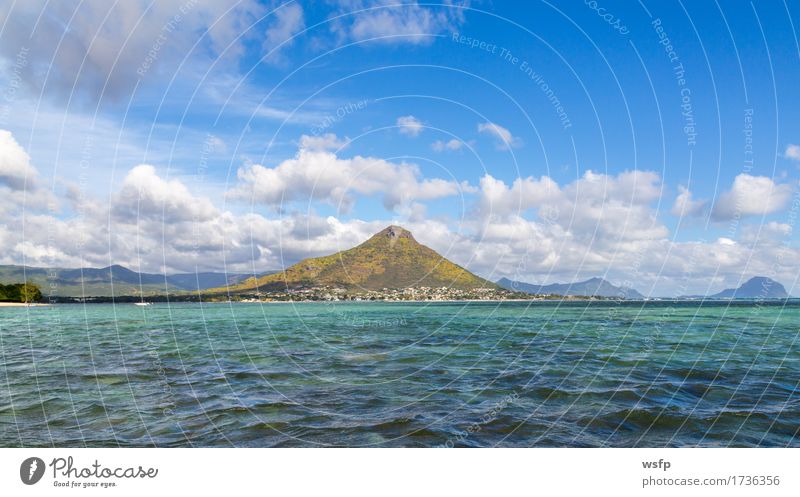 Tourelle du Tamarin Mauritius seen from the sea Vacation & Travel Tourism Summer Ocean Island Mountain Water Clouds Bay Turquoise tamarin black river