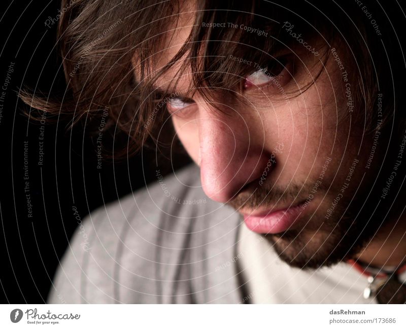 dirty look Colour photo Subdued colour Studio shot Experimental Contrast Profile Looking into the camera Human being Masculine Young man Youth (Young adults)