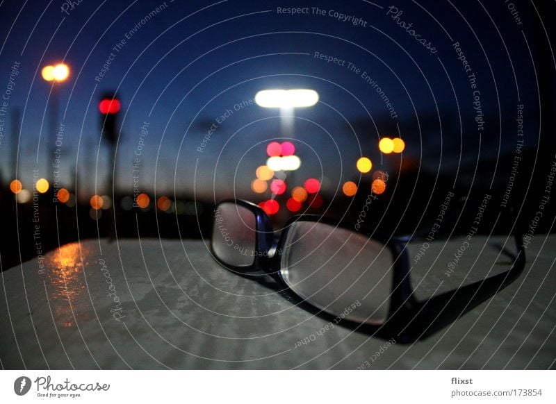 transparency Colour photo Exterior shot Copy Space left Evening Light Contrast Sunrise Sunset Long exposure Deep depth of field Worm's-eye view Eyeglasses Glass