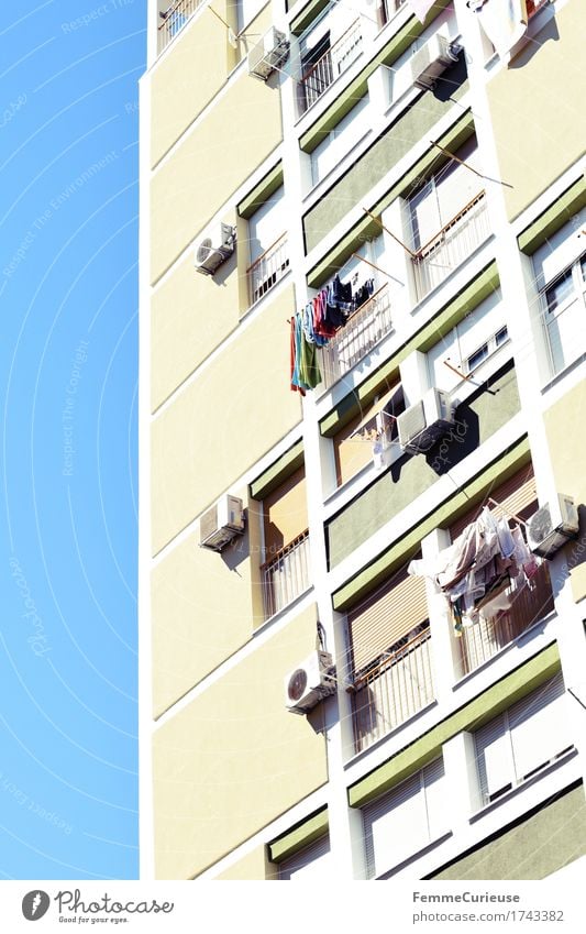 Croatia01. Town Capital city Port City House (Residential Structure) High-rise Facade Window Air conditioning Clothesline Laundry Apartment Building Split