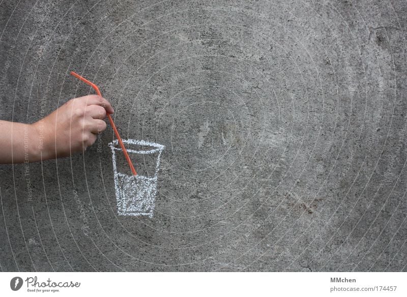 Refreshment? Colour photo Copy Space right Beverage Cold drink Drinking water Lemonade Juice Alcoholic drinks Spirits Longdrink Cocktail Glass Gray Invitation