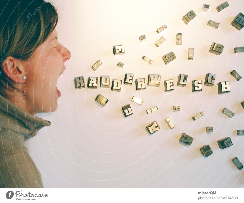 Female communication. Colour photo Multicoloured Interior shot Studio shot Close-up Experimental Abstract Copy Space top Copy Space bottom Neutral Background