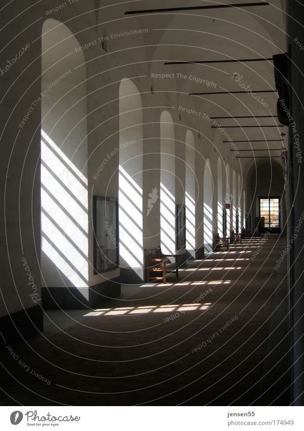 incidence of light Colour photo Interior shot Deserted Light Contrast Sunlight Monastery Window Hallway Esthetic Loneliness Nostalgia