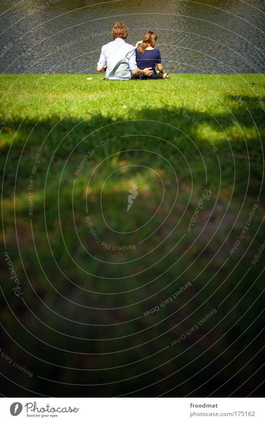 picnic scenes Colour photo Subdued colour Exterior shot Copy Space bottom Day Light Shadow Sunlight Wide angle Upper body Rear view Forward Looking away