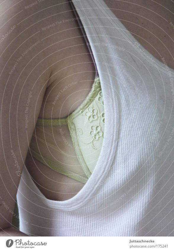 Schiesser rib :-) Woman Fine rib Underwear Carrier Bra Delicate arm Skin sharpen T-shirt White Cotton plant ribbed Fashion Modern Juttas snail