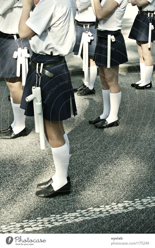 Skirt around the girls marching chapel Colour photo Exterior shot Close-up Detail Copy Space bottom Day Shadow Sunlight Sunbeam Central perspective Long shot