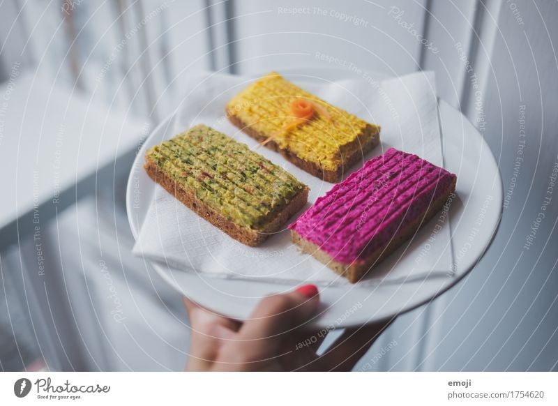 legga slice Bread Roll Sandwich Nutrition Organic produce Vegetarian diet Finger food Eating Delicious Colour photo Multicoloured Interior shot Deserted Day