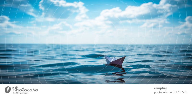 Paper Boat Panorama Joy Alternative medicine Playing Handicraft Model-making Vacation & Travel Tourism Cruise Summer Summer vacation Sunbathing Beach Ocean