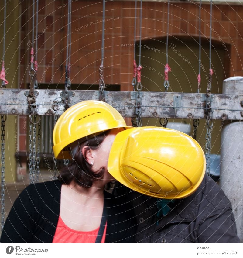 luck on Colour photo Interior shot Close-up Day Wide angle Looking away Human being Masculine Feminine Couple Partner Adults Head Ear 2 Touch Communicate