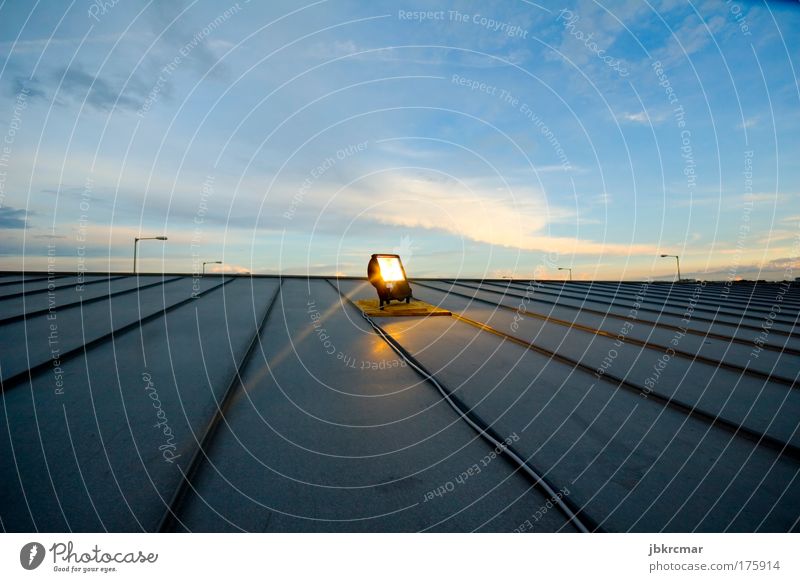 metal floor Colour photo Multicoloured Exterior shot Experimental Deserted Copy Space top Evening Twilight Light Light (Natural Phenomenon) Sunrise Sunset