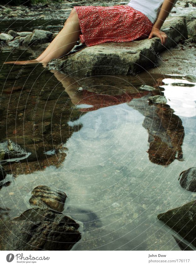 Sitting, Waiting, Wishing Leisure and hobbies Vacation & Travel Trip Young woman Youth (Young adults) Arm Hand Legs Feet 1 Human being Water Spring Summer