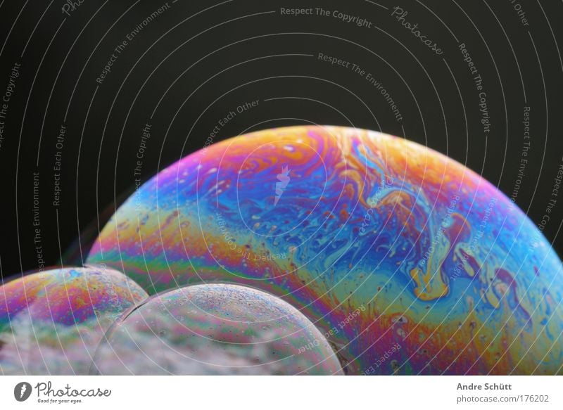 Planet Soap II Colour photo Multicoloured Studio shot Close-up Detail Beautiful Blue Yellow Gold Green Violet Pink Red Black