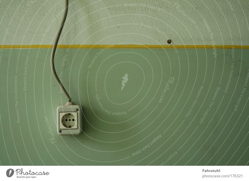 socket Colour photo Interior shot Copy Space right Shadow Central perspective Energy industry Wall (barrier) Wall (building) Socket Plastic Cold Day