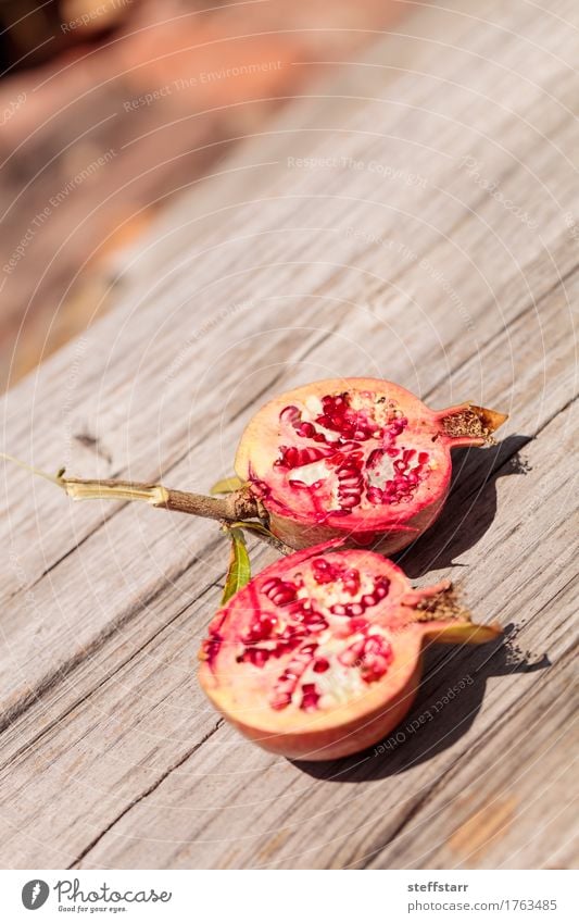 Fresh red pomegranate fruit Punica granatum Food Fruit Candy Nutrition Eating Breakfast Organic produce Vegetarian diet Diet Lifestyle Beautiful Healthy