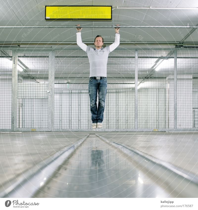 poisoned Colour photo Interior shot Artificial light Worm's-eye view Full-length Closed eyes Lifestyle Calm Meditation Leisure and hobbies Playing Masculine Man