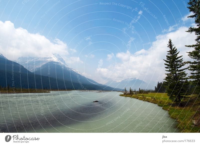 in Banff Colour photo Exterior shot Copy Space top Day Sunlight Vacation & Travel Tourism Trip Summer Nature Landscape Water Sky Spring Mountain Rocky Mountains