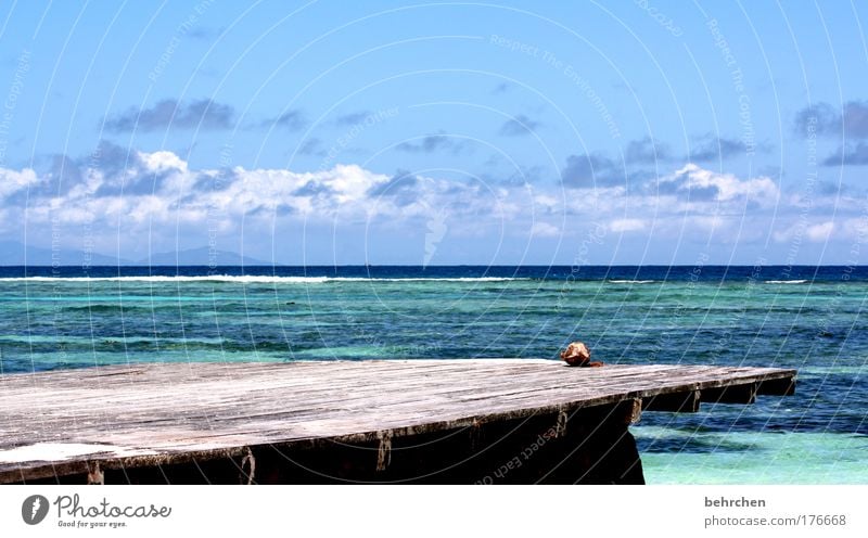 Dangerous Colour photo Exterior shot Deserted Vacation & Travel Tourism Far-off places Freedom Sun Sunbathing Beach Ocean Island Waves Sky Clouds Horizon