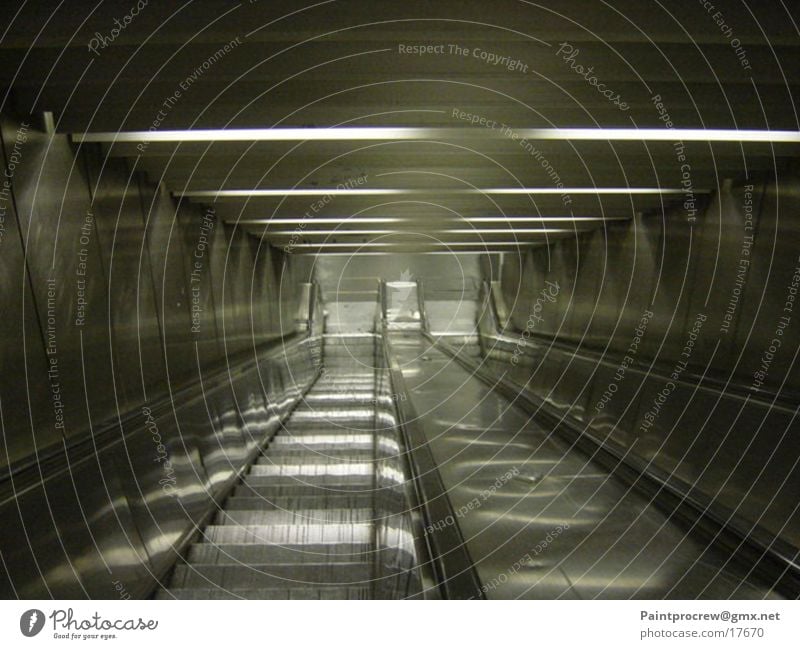 A journey into the unknown Escalator Paris Light Electrical equipment Technology Downward Stairs