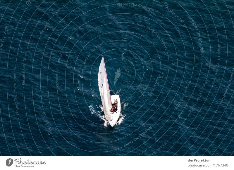 Sailing boat on blue Lake Garda II Tourism Vacation & Travel Freedom Sightseeing Beautiful weather Nature Summer Cruise Environment Far-off places Waves