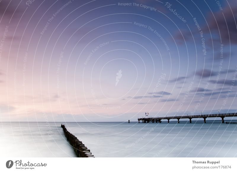 pier Colour photo Exterior shot Deserted Copy Space left Copy Space top Copy Space middle Evening Twilight Sunrise Sunset Long exposure Panorama (View)