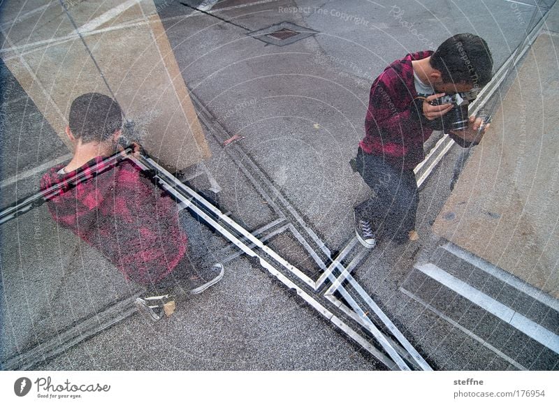 PICTURE THIS Colour photo Exterior shot Experimental Wide angle Human being Masculine Young man Youth (Young adults) 2 18 - 30 years Adults Artist Photo shoot