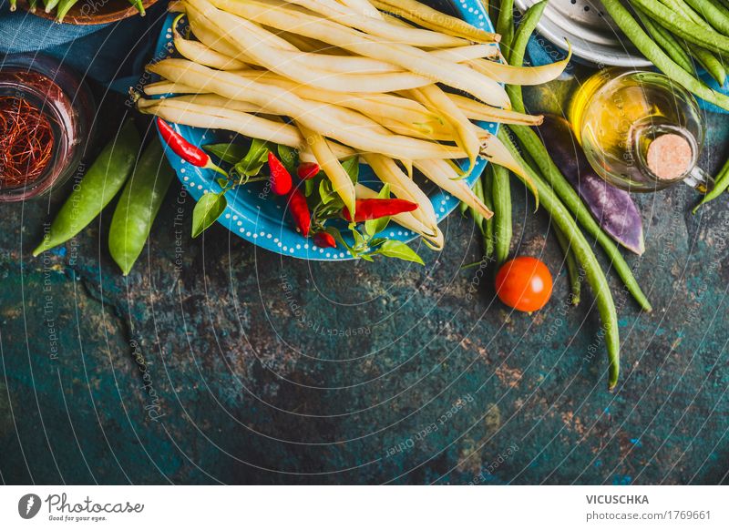 Bowl with white bean pods Food Vegetable Nutrition Organic produce Vegetarian diet Diet Crockery Style Design Healthy Eating Life Table Kitchen Beans Cooking