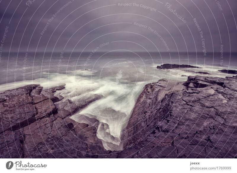 encounter Landscape Sky Clouds Horizon Bad weather Thunder and lightning Rock Coast Ocean Island Ireland Cold Brown Gray White Apocalyptic sentiment