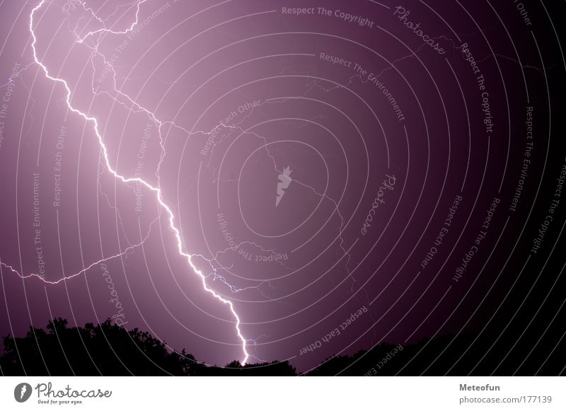 Thunderstorms - Lightning Colour photo Exterior shot Deserted Night Light (Natural Phenomenon) Long shot Weather Thunder and lightning Humble Fear Dangerous