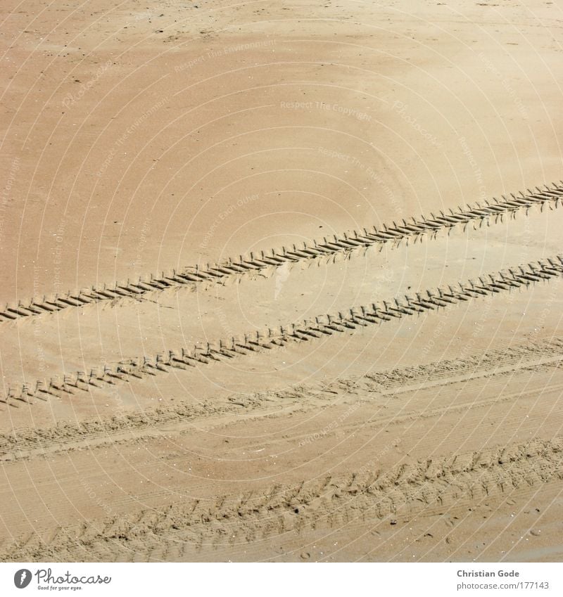 Your tracks in the sand... Colour photo Subdued colour Exterior shot Deserted Copy Space left Copy Space right Copy Space top Copy Space bottom