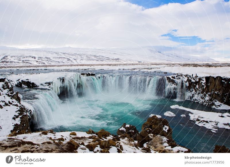 Waterfall Godafoss in wintertime in Iceland Vacation & Travel Tourism Adventure Far-off places Sightseeing Winter Winter vacation Nature waterfall: Godafoss